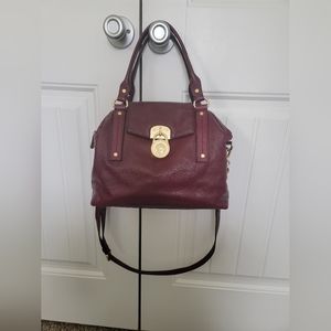 (SOLD) Michael Kors Burgundy Hamilton Slouch Satchel Bag